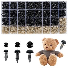 1000PCS Safety Eyes for Amigurumi, 3 Sizes 6mm, 8mm, 10mm Black black