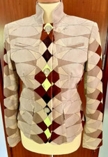 Emilio Pucci Jacket 10 / 12 (eu 42) Women's Corduroy Brown Pattern Light Retro