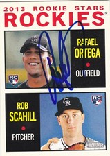 RAFAEL ORTEGA COLORADO ROCKIES SIGNED CARD CHICAGO CUBS BRAVES ANGELS MARLINS