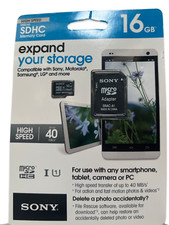 NEW SEALED SONY 16 GB Micro SDHC UHS-I Memory Card High Speed Fast Shipping
