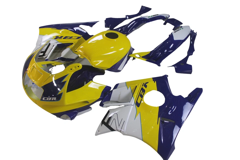 Carenados para carrocería Honda 1991 92 1993 1994 CBR600F2 - amarillo blanco azul oscuro Foto 3 de 4