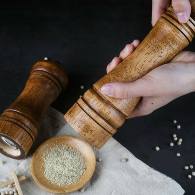 Wooden Salt & Pepper Mill Spice Herb Grinder Refillable Shaker 22cm
