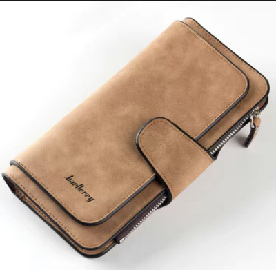 Baellery Bifold Wallet Card Holder Organizer Coin Zip Tan Faux Leather NEW