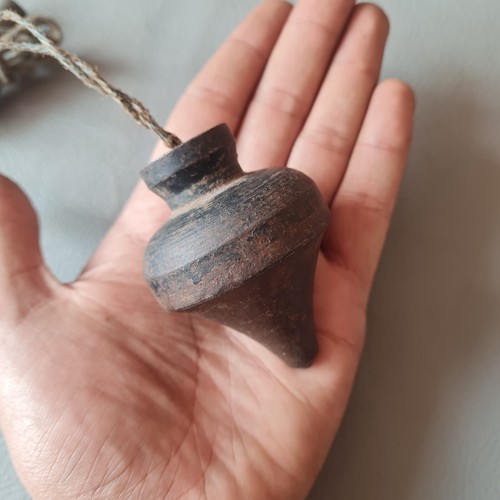 VTG rare Original Large antique iron plumb bob leveling measuring carpenter tool - Picture 6 of 9