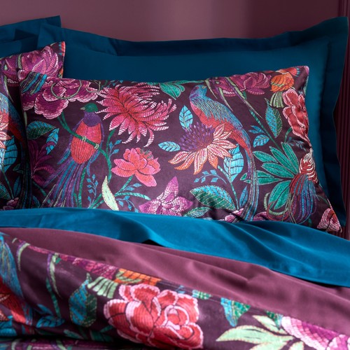 Bridgerton By Catherine Lansfield Kate Floral Duvet Cover Bedding Set Plum - Picture 29 of 45
