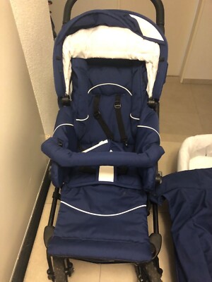 Emmaljunga, Kinderwagen 2 in 1 gebraucht, Babyschale und Sportsitz, blau