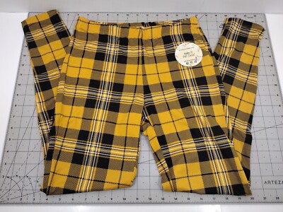 Jolie & Joy Girls Plaid Leggings Size Large 14 Yellow and Black NWT