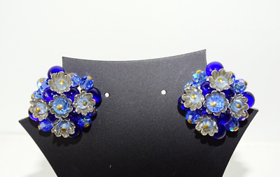 Boucles D'oreilles Clip Vintage Strass Et Perle - Doré