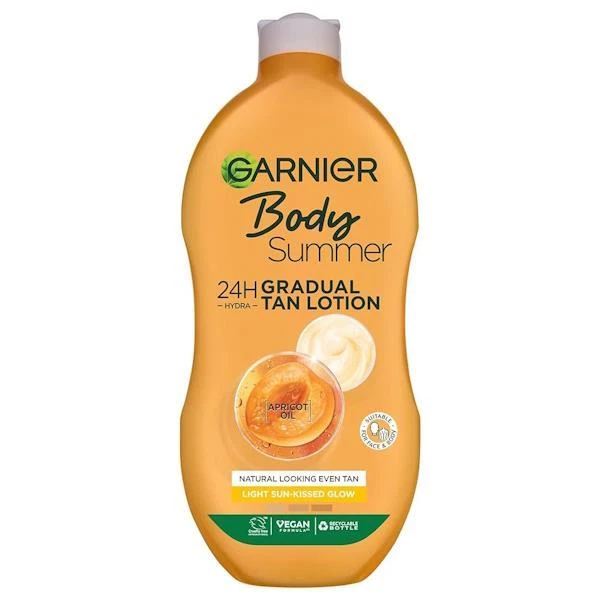 3 x Garnier Body Summer Moisturising Lotion Light Sun-Kissed Glow 400ml