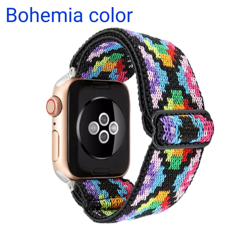 Bracelet de montre réglable élastique nylon pour Apple Watch Series 7/6/5/4/3/2/1/SE/Nike - Photo 74 sur 77