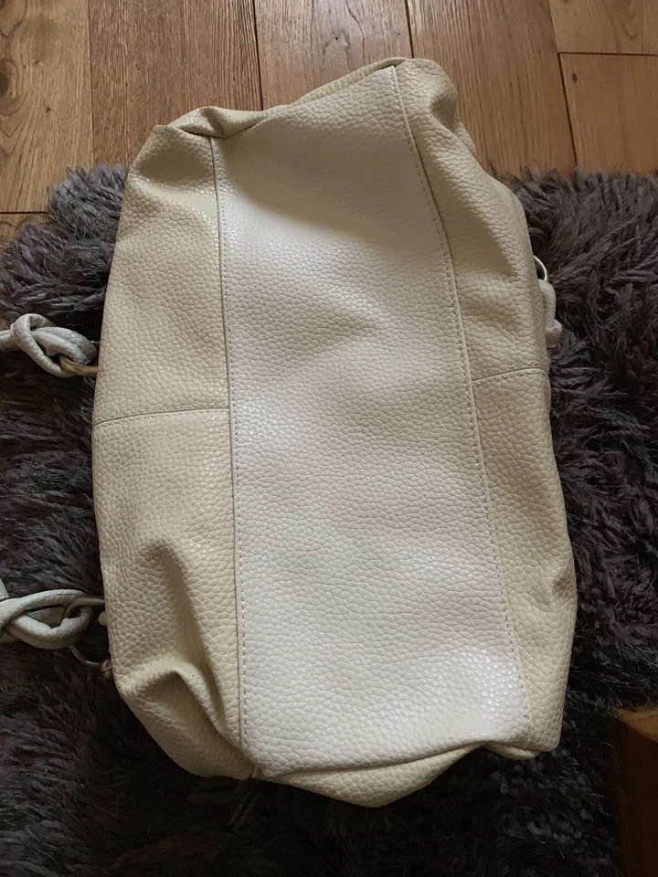 Bolso de hombro Topshop crema de doble mango con cremallera Foto 4 de 4