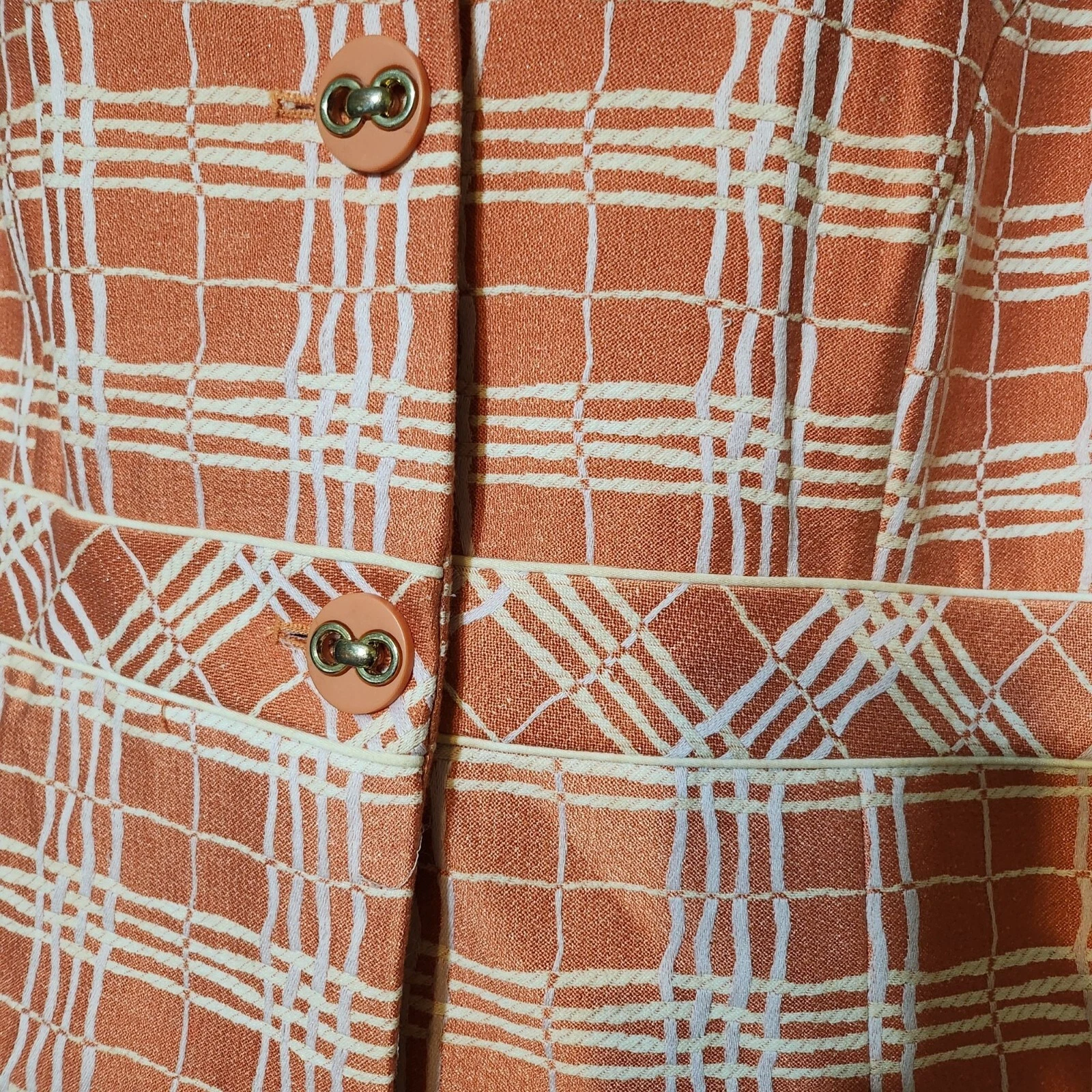 Giacca donna vintage Merona Oldey Money stilel Chanel Gran C Lrancione bianco