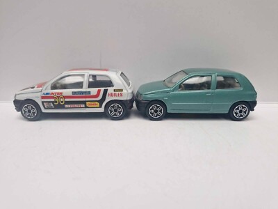 Lot of 2: 4160 Burago Renault Clio 16V die cast 1:43 unboxed nice condition Ital