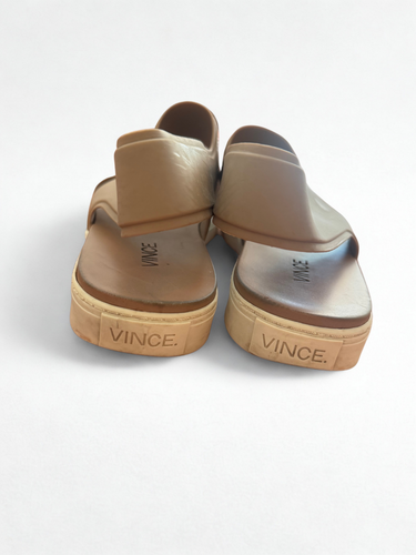 VINCE - Eres Platform Sandals, Tan/ White/ Beige (Size EUR 39, US 9) - Picture 4 of 6