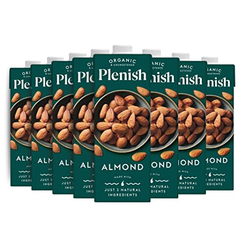 Plenish Unsweetened Organic Almond Milk 1L (8x 1Litre)