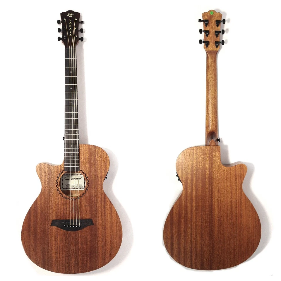Left-Handed Caraya Safair 40CEQ All Mahogany Thin-body Acoustic Guitar +Free Bag - Image 2 of 4