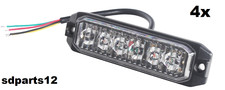 4x Lampada Luce Lampeggiante Led Strobo Arancione 12V 24V Per Fuoristrada