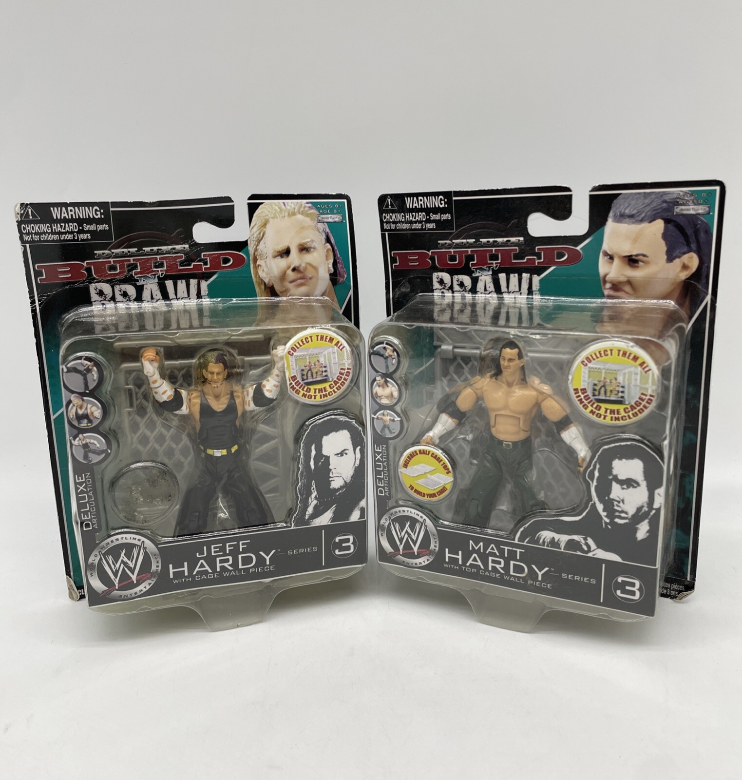Jakks Pacific 2008 Deluxe Build N’ Brawl Series 3 Jeff Hardy & Matt Hardy NIB