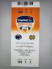 2025 ORANGE BOWL Replica Ticket Stub 1/9 Lions Irish - PENN STATE vs NOTRE DAME