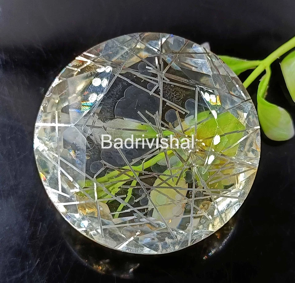 Lab-Created 180-185 Ct Certified Golden Rutilated Quartz Round Cut Gemstone 24N - Image 4 of 4