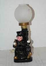Vintage Tilso Japan NEVER ON SUNDAY Hand Painted Electric Lamp with Drunk