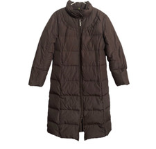 Izod Womens Brown Down Parka Long Coat Puffer Down Feathers Jacket Size L