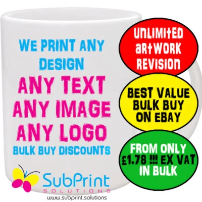 Company Business LOGO Branded Promotional Gift Printed Mug,- Best Value on EBay