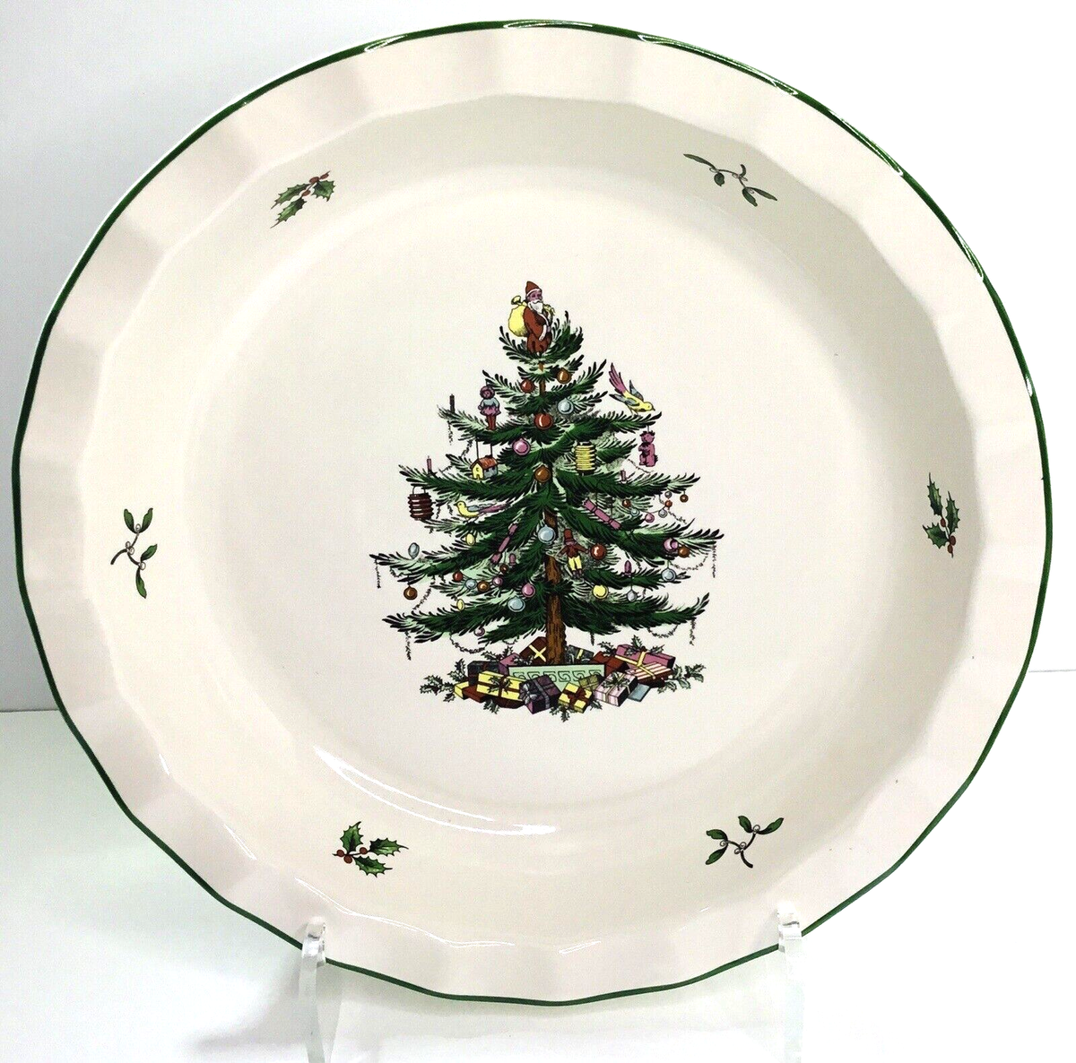 Spode（スポード）　パイ皿クリスマスツリー柄　　新品未使用品 Spode Christmas Tree Sculpted Pie Dish 10