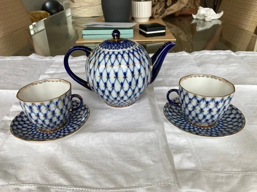 Lomonosov Coffee Service for 2 Russian Porcelain