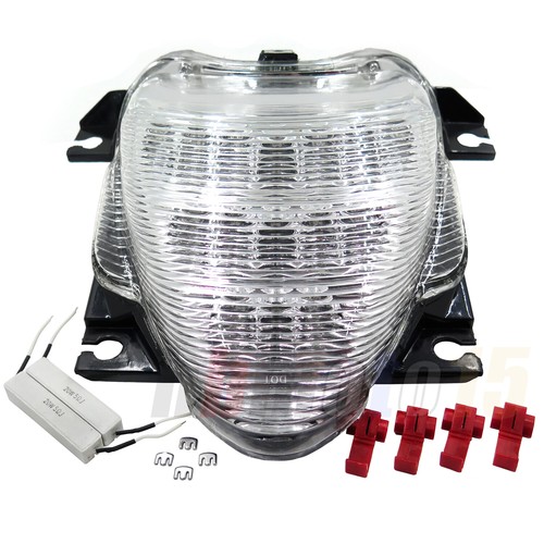 New LED Tail Brake Light For Aprilia RSV1000 2004-2008 & RSV4 – Clear Lens, HTTMT Brand, Includes Bundle