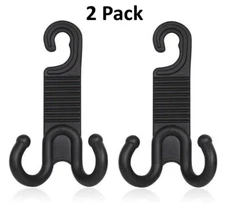 2x PCS Car Headrest Hooks Seat Back Dual Organizer Bag Purse Holder Hanger Black