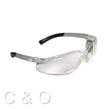 BIFOCAL SAFETY GLASSES - 1.00 DIOPTER READING - ANSI Z87 UVA/UVB/UVC PROTECTION