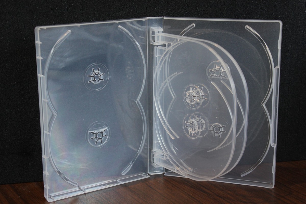 New 6 Pk Crystal Clear Multi DVD Case Box 22mm 8 Discs