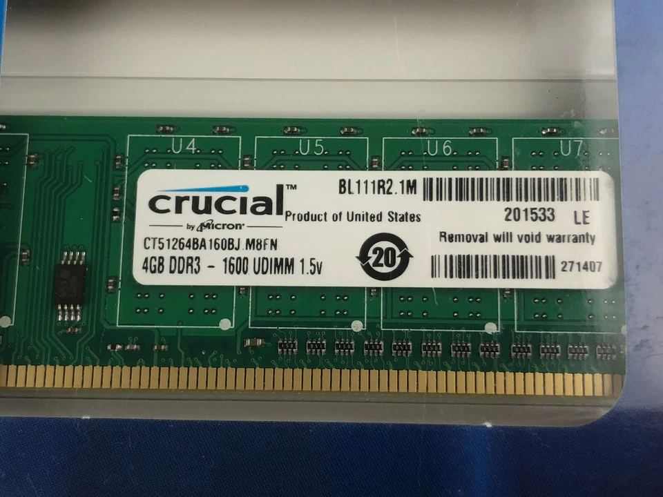 Crucial 8GB (2x4GB) DDR3-1600 UDIMM 1.5v CT51264BA160BJ Desktop RAM - Image 3 of 4