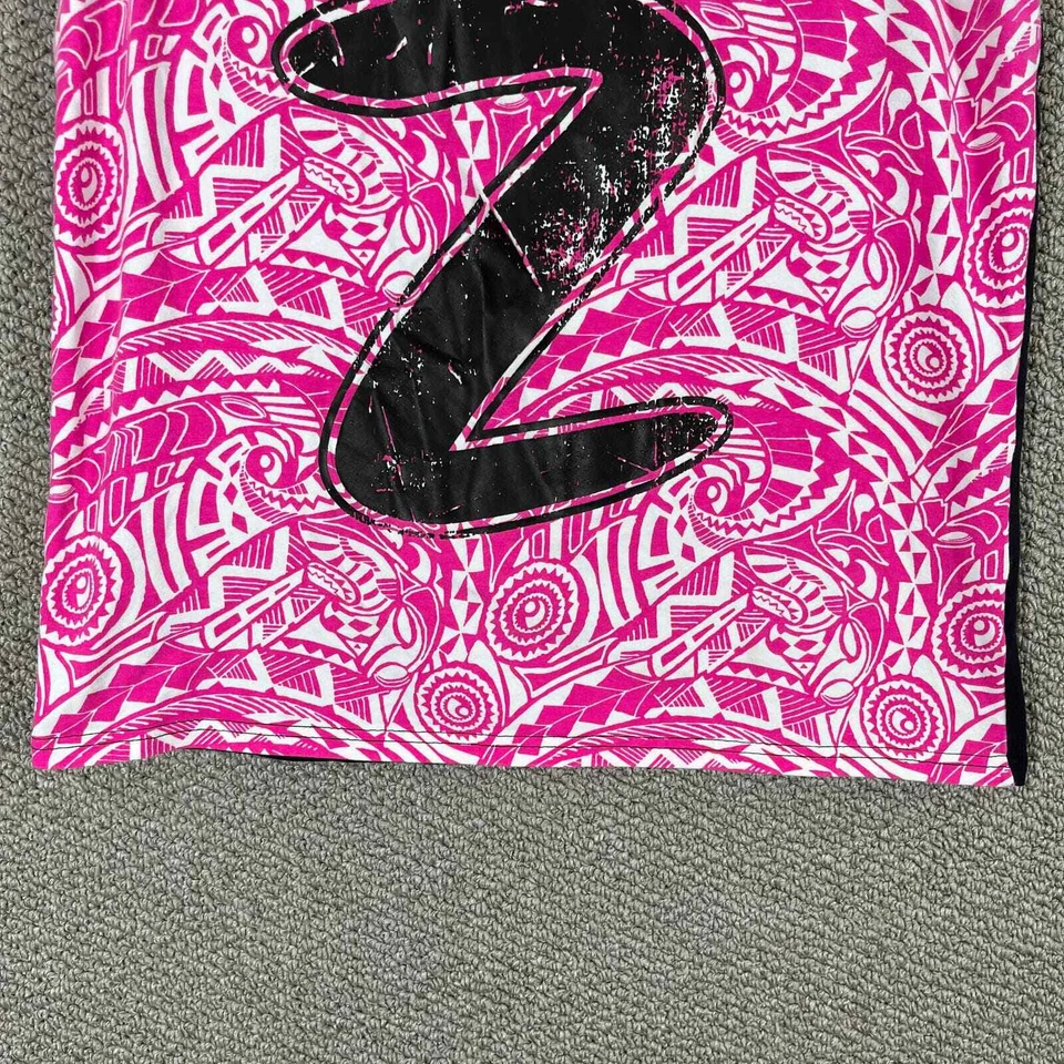 Regata Zumba Feminina XXL Rosa Preta Estampa Gráfica Racerback Dança Athleisure - Imagem 3 de 4