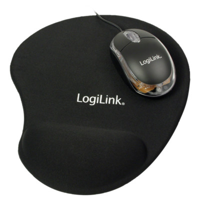 LogiLink ID0039 Set aus optische USB Maus mit Gel Mauspad mit Handballenauflage