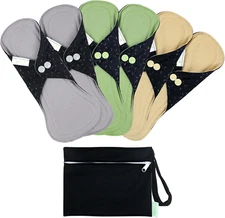 6 Pcs Reusable Menstrual Pads, Ultra Absorbent Cloth Pads for Period, Sanitary