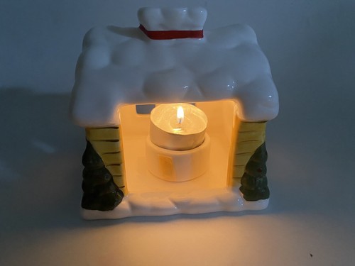 Jasco Weihnachten Landhaus Kerzenhalter Keramik 5" Haus für das Feriendorf Vintage - Bild 11 von 12