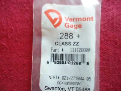 VERMONT GAGE PIN PLUG GAGE .266/" PLUS CLASS ZZ 52100 ALLOY TOOL STEEL