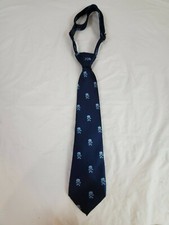 Childrens Place Toddler Boys Slip On Tie Size 24 Months-2T Blue Skulls/Crossbone
