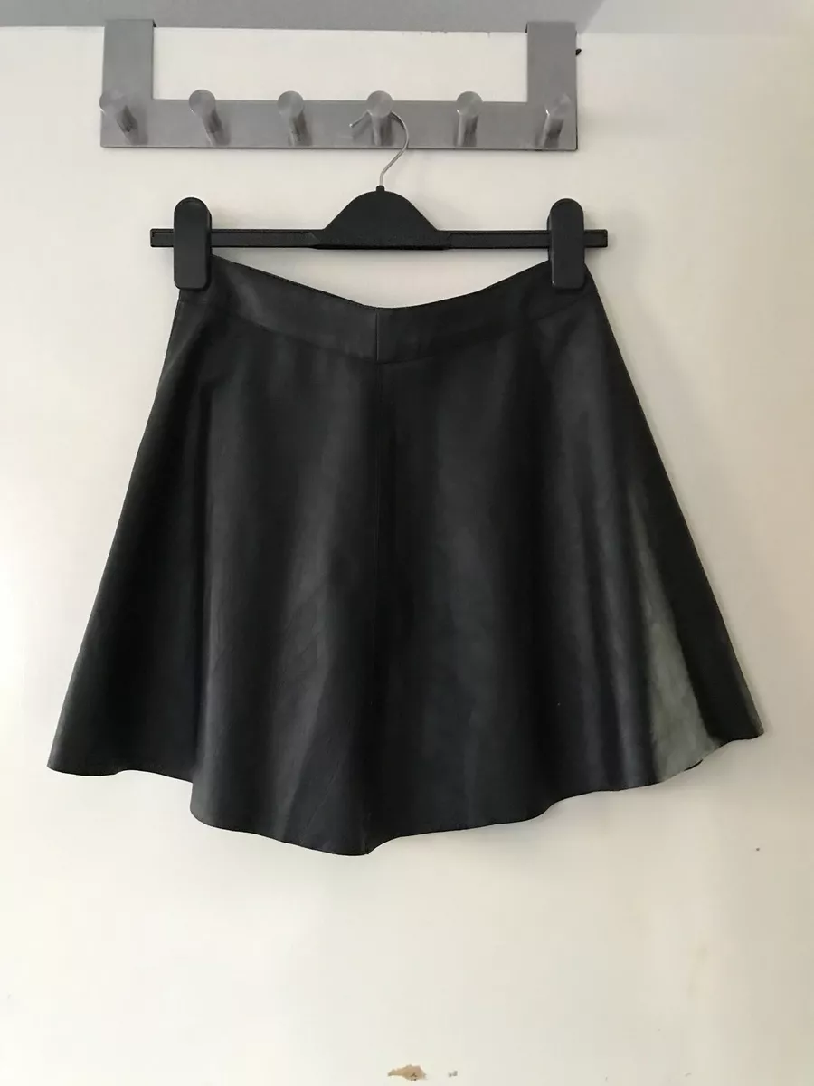 Faux leather top circle skirt