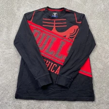 Chicago Bulls NBA UNK Crew Neck Pullover Shirt Men's Size L Black Long Sleeves