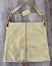 Badgley Mishka Gold Pebbled Leather Purse Satchel Hang Fob  Large Slim Hoho