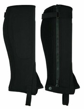 Tackfield Unisex Adult Amara Synthetic Equestrian leather Half Chaps Black chaps