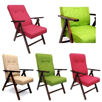 MARVIN POLTRONA SEDIA IMBOTTITA RECLINABILE IN LEGNO FAGGIO TESSUTO RELAX SALOTTO