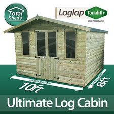 Image of 10X8 ULTIMATE LOG CABIN SUMMER HOUSE OFFICE TOP QUALITY GRADED WOODEN TIMBER