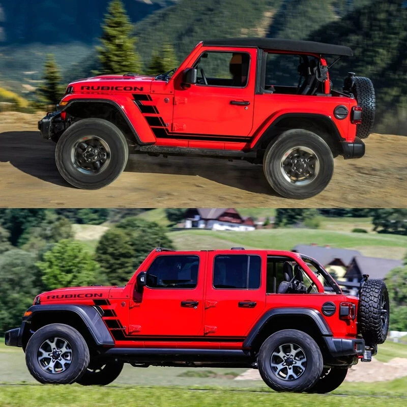 Наклейки для украшения боковой стороны двери кузова автомобиля для Jeep Wrangler JK JL CJ RUBICON 4x4 - Изображение 3 из 4