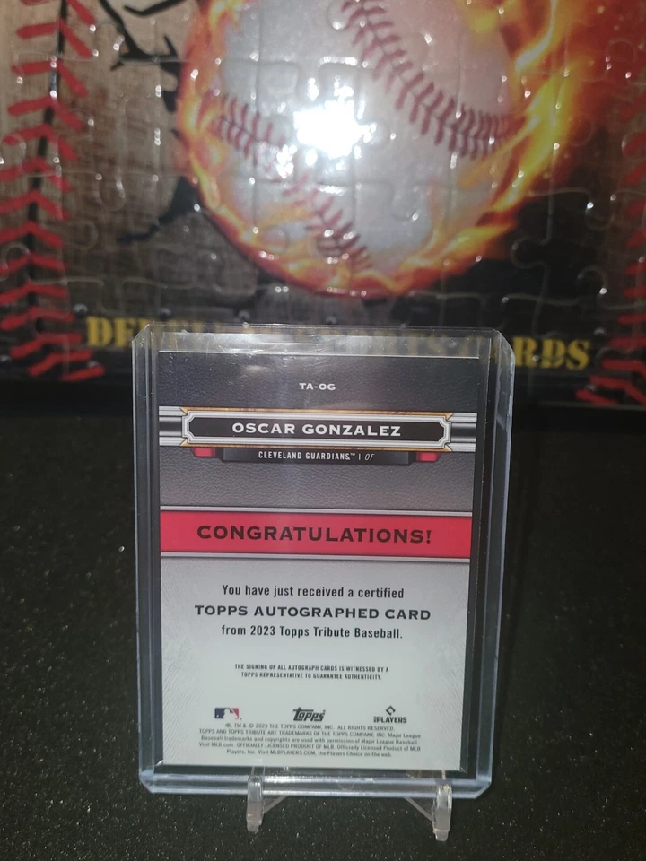 2023 TOPPS TRIBUTE OSCAR GONZALEZ ROOKIE RC BLUE /150 ON CARD AUTO - Image 2 of 2