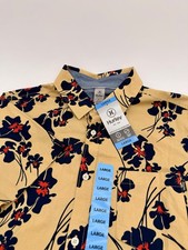 Hurley Men  s Large Hawaiian Floral Button Up Shirt Short Sleeve Casual