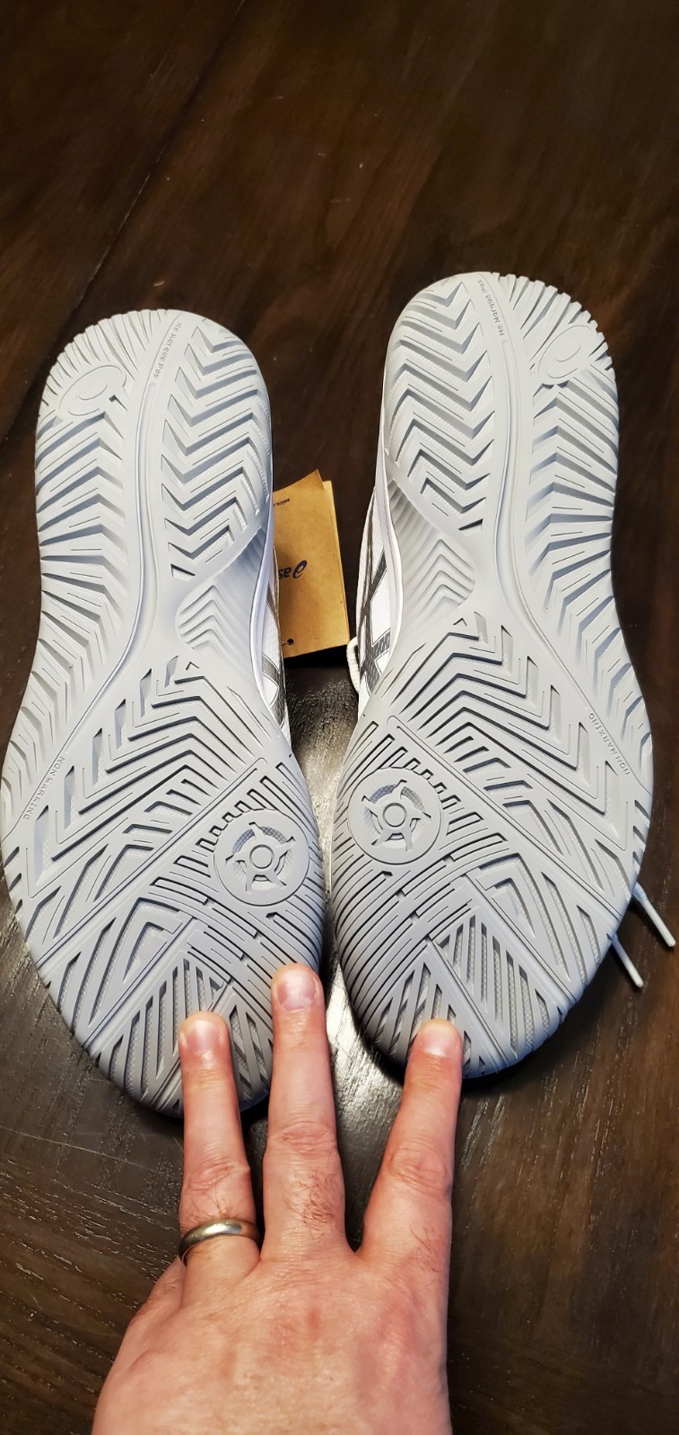 Asics Woman's Gel Dedicate 8 tennis court shoes White and pure silver Size 12 thumbnail 8